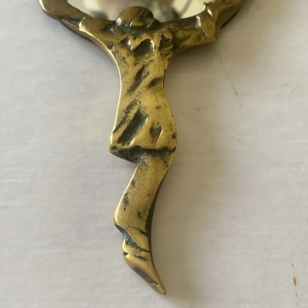 Vintage Gold Handheld Mirror Wall Decor